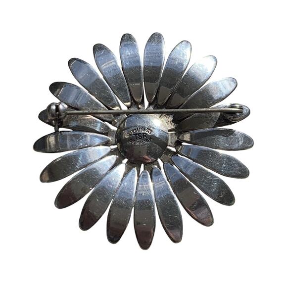 TSR Thomas Skat Rordan Germany Sterling Silver Flower Brooch Vintage - Picture 5 of 6